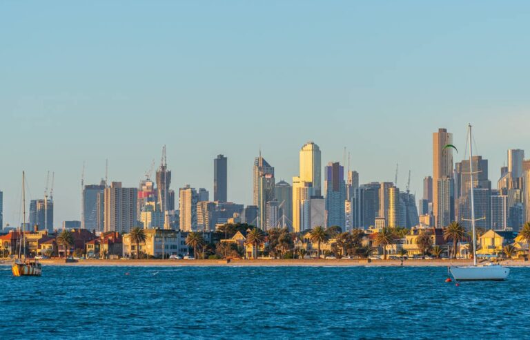 melbourne skyline from st kilda